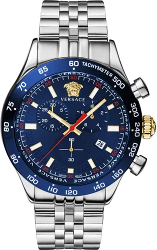 Versace Hellenyium Chronograph VE2U01024 - Herren Armbanduhr - Elegante Herren Armbanduhr mit Quarzwerk und Saphirglas, kombiniert italienisches Design und Schweizer Präzision. Wasserdicht bis 5 ATM, ideal für jeden Anlass.