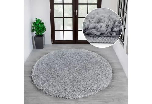 Viva Teppich rund, hellgrau, 45 mm Höhe