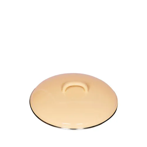 Riess Topfdeckel Classic Pastell - Goldgelb - Topfdeckel aus hochwertiger Emaille mit Chromrand, 20 cm Durchmesser. Ideal für alle Riess-Töpfe, langlebig und hitzebeständig bis 450 °C. Energieeffizientes Kochen in zarten Softeis-Farben!