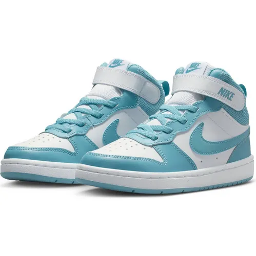 NIKE SPORTSWEAR Court Borough Mid 2 Sneaker für Mädchen, Gr. 31, weiß - Stylische Mid-Top Sneaker für Kinder im Design des Air Force 1. Der Klettverschluss sorgt für einfaches An- und Ausziehen. Hochwertiges Leder bietet Komfort und Strapazierfähigkeit.