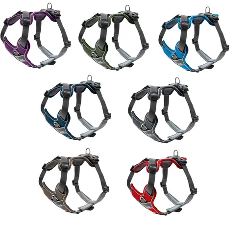 HUNTER DIVO Hundegeschirr L-XL, grau - Ergonomisches Hundegeschirr aus Nylon mit atmungsaktiver Polsterung, ideal für sportliche Aktivitäten. Reflektierendes Material sorgt für Sicherheit bei Dunkelheit.