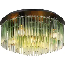 GORLEY Deckenleuchte 5-Flammig mit Glasstäben in Grün - Lampen mit modernem Design, einzigartigem Lichtspiel und eleganter Atmosphäre für Wohnzimmer, Flure oder Schlafzimmer.