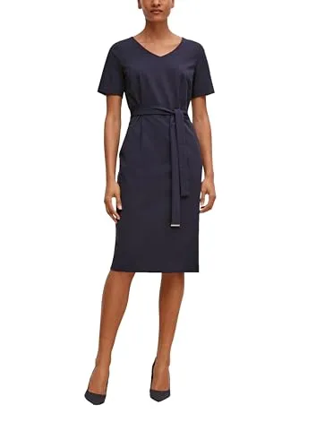 comma Kleid im Slim Fit - Freizeitkleid für Damen in taillierter Passform mit hochwertiger Webstruktur, leichtem Twill und einem eleganten V-Ausschnitt. Ideal für stilvolle Anlässe!