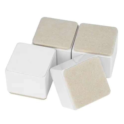 QWORK® 4 Pack 50 mm möbelerhöhung, robuster kohlenstoffstahl, Selbstklebende betterhöhung mit 60 mm Durchmesser, trägt 500 kg pro Bein,weiß