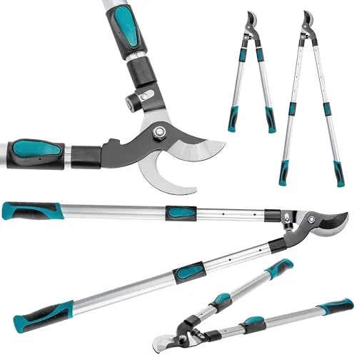 KADAX Teleskopgartenschere – manuelle Rosenschere mit Stahlklingen - Baumscheren & Gartenscheren – Ideal für präzises Schneiden dank Teleskopfunktion und Antirutschgriffen, perfekt für schwer erreichbare Stellen.