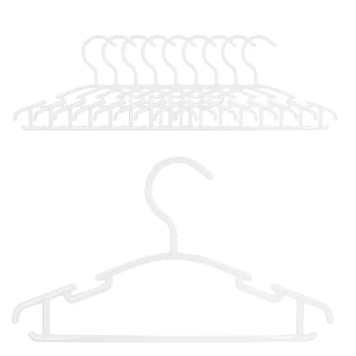 Intirilife 10x Kleiderbügel für Kinder aus Kunststoff in Weiß - 25.8 x 15 x 0.3 cm - Kinderkleiderbügel für Kleidung von Babys Kleinkinder