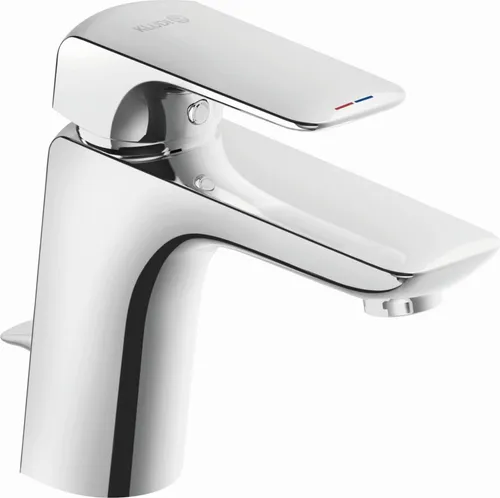 Kludi Ameo XL Waschtisch-Einhandmischer DN 15 - Touch-On-Wasserhahn für Badezimmerwaschbecken mit Heißwasserbegrenzung für höchste Sicherheit und schnellem Montagesystem für einfache Installation.