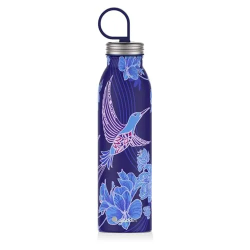 Aladdin Chilled Style Thermavac Trinkflasche Edelstahl 0.55L Riverside Indigo – Thermosflasche Hält 9 Stunden Kalt - Doppelwandige Vakuumisolierung - Wasserflasche BPA-Frei - Spülmaschinenfest