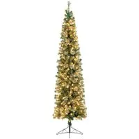 COSTWAY 210cm Halber Weihnachtsbaum Beleuchtet