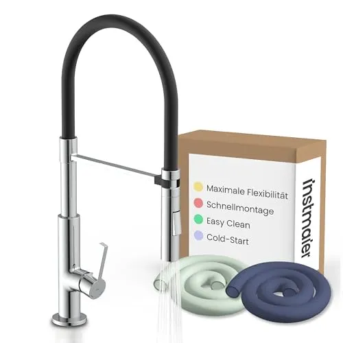 instmaier Küchenarmatur K4 - Hochwertige Spültischarmatur mit flexibler Handbrause - Spültischarmatur mit hohem Auslauf und 2 Strahlarten, ideal für Ihre Küche. Qualität und Design seit 1992, inklusive 5 Jahre Herstellergarantie.