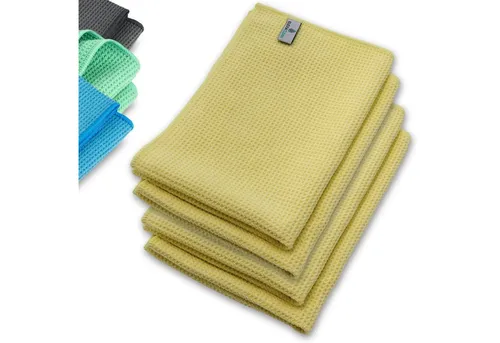 ELEXACLEAN Waffeltuch Trockentuch 4-tlg. Set in gelb von ELEXACLEAN