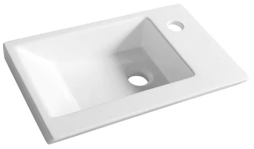 Aqualine ZORAN Waschtisch Keramik Waschbecken 45x27,5cm - Kompaktes Handwaschbecken aus hochwertiger Keramik in elegantem Weiß, ideal für kleine Bäder. Markenqualität von Aqualine mit 2 Jahren Garantie.