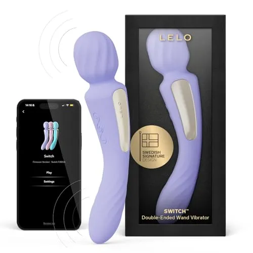 LELO SWITCH Massagestab Sex Spielzeug für die Frau mit Bluetooth-App und 12 Lusteinstellungen, Dildo Vibrator, Vibratorensets für Frauen Klitoris Sexspielzeug Frau, Sex Toy, Doppelvibrator (Lilac)