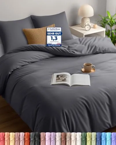 Bettbezüge Grau von Utopia Bedding