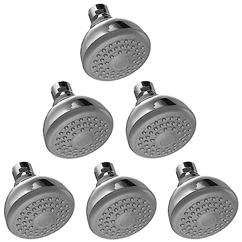 6x Duschkopf Brausekopf mit Antikalk - Düsen Wand, hochwertig verchromt 1/2 Zoll