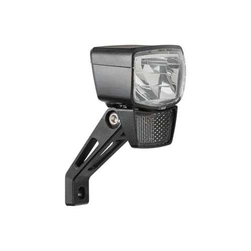 AXA Dynamo-LED-Scheinwerfer Nxt 60 Steady Switch schwarz - Fahrradbeleuchtung mit 60 Lux und Standlicht, einfache Montage, lange Lebensdauer und stylisches Design für sicheres Fahren bei Nacht.