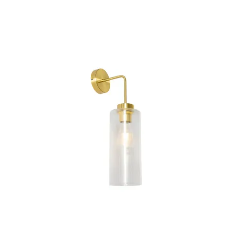 Art-Deco-Wandleuchte Gold mit Glas - Laura - Elegante Wandlampe aus Glas im Art-Deco-Design, ideal für stimmungsvolle Beleuchtung in jedem Raum, einfach über Wandschalter zu steuern.