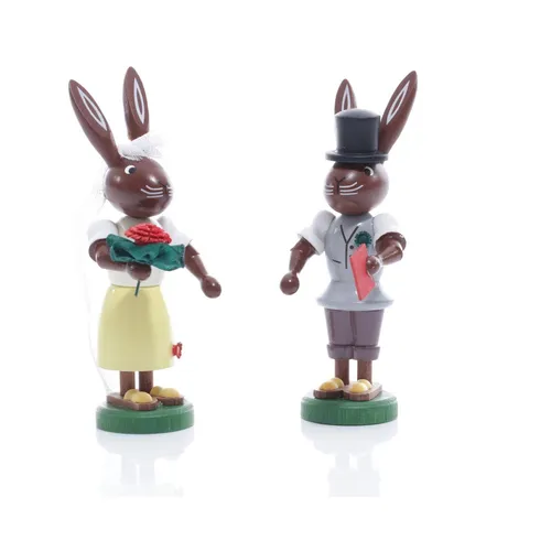 Osterfiguren Braut & Bräutigam - 9 cm Höhe, NEU - Osterfigur aus Holz mit buntem, österlichem Motiv, ideal für die Dekoration im Wohnzimmer, Küche oder Flur.