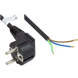 GC P0185-S050 - Netzkabel Typ E+F CEE 7/7 > offene Enden, schwarz, 1 mm2, 5 m