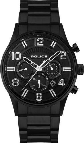 Police PEWJK2203102 Addis Herrenuhr 45mm - Armbanduhr für Herren, wasserdicht bis 3ATM, mit elegantem Edelstahlarmband und vielseitiger 24-Stunden-Anzeige für modernes Zeitmanagement.