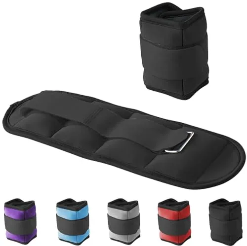 G5 HT SPORT Gewichtsmanschetten für Knöchel und Handgelenke | Verstellbar mit Klettverschluss | Für Fitness, Yoga, Rehabilitation, Joggen, Gymnastik, Aerobic, Fitnessstudio (2 x 2,5 kg (SCHWARZ))