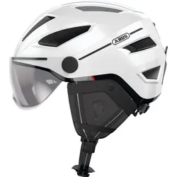 ABUS Stadthelm Pedelec 2.0 ACE - Sicherer Fahrradhelm mit Rücklicht und Visier - Fahrradhelm für E-Bikes, NTA-zertifiziert mit tiefem Schläfenbereich für zusätzlichen Schutz. Inklusive Regenhaube und verstellbarem Zoom Ace Urban-System für optimalen Sitz.