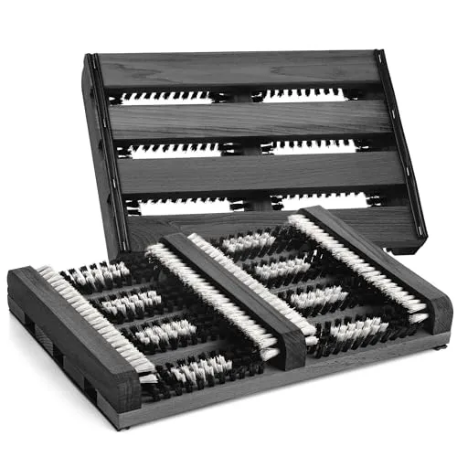 TIMELEOS Schuhabstreifer Aussen & Innen, aus Holz in braun von TIMELEOS