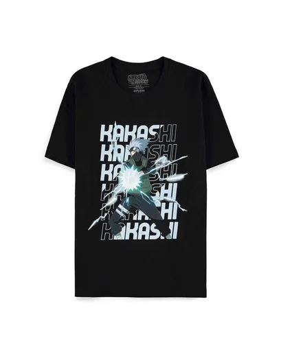 Naruto T-Shirt Kakashi schwarz XL - Herren-Shirt aus 100% Baumwolle im Streetwear-Stil, mit coolem Kakashi-Print für echte Anime-Fans. Ideal für lässige Outfits und bequem bei Maschinenwäsche.