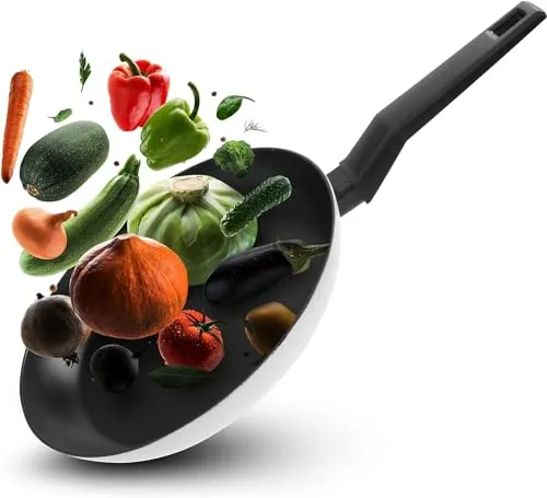 Fackelmann Bratpfanne Balance 24 cm, Antihaft-Pfanne aus 90% recyceltem Aluminium mit ergonomischem Kunststoff-Griff, Induktionspfanne zum Kochen & Anbraten