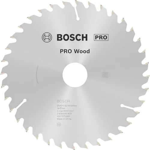 Bosch PRO Wood Kreissägeblatt 180 mm - Kreissägeblätter für Akku-Handkreissägen, besonders langlebig und effizient, ideal für Holzarbeiten und Schreiner. Perfekt zum Schneiden von Massivholz und Holzwerkstoffen.