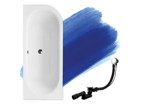 KOLMAN Badewanne Eckbadewanne Avita 180x80, (Links/Rechts), Ablaufgarnitur & Füße GRATIS