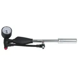 ZEFAL Z Shock MTB Dämpferpumpe - Federgabelpumpe in Silber/Schwarz - Luftpumpen, aus Aluminium, leicht und korrosionsbeständig, mit eingebautem Manometer für präzises Aufblasen und einfachen Zugang zum Ventil.