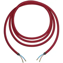 ledscom.de Textilkabel, 3 m, weinrot , 2 x 0,75 mm2, H03VV-F Textilummantelung