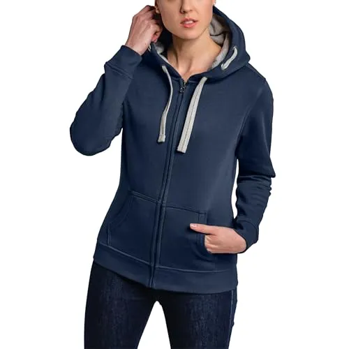 HRM Damen Jacket F Hoodie, Navy, XXL EU - Kapuzenpullover für Damen, aus weichem Mischgewebe, ideal für Outdoor-Aktivitäten bei Kälte & Wind, fair produziert unter sozialen Standards.