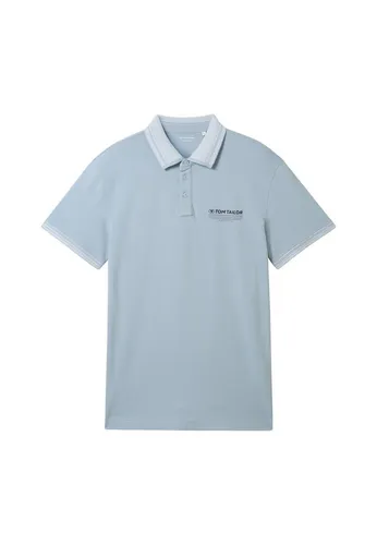 TOM TAILOR Poloshirt Kurzarmshirt - Elegantes Herren Poloshirt mit klassischem Polokragen und Kontraststreifen, ideal für jeden Anlass. Hochwertige Materialien sorgen für hervorragenden Tragekomfort.