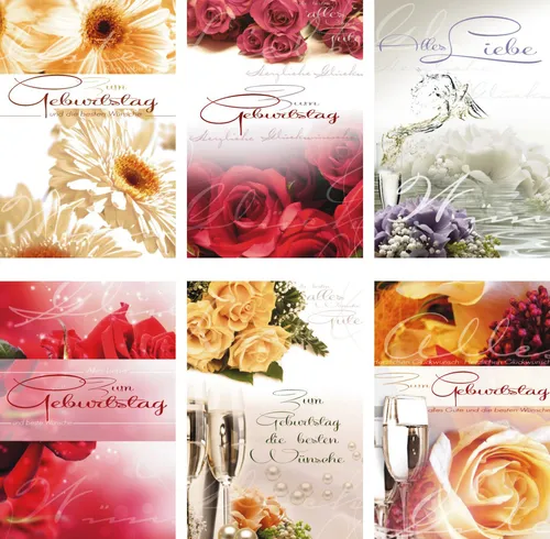 Glückwunschkarten zum Geburtstag Blumen 51-0014 Geburtstagskarte Grußkarte 100