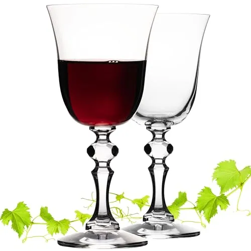 IMPERIAL Stilvolle Rotweingläser 220ml Serie 'Vintage' Set 2-Teilig Weingläser aus Crystalline Glas Spülmaschinenfest