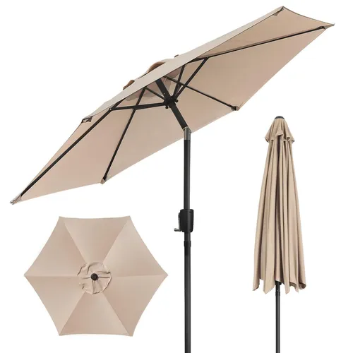 Puluomis Sonnenschirm 225cm mit Kurbel und Neigefunktion von Puluomis