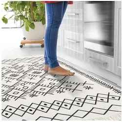 Fashion4Home Boho Kelim Teppich Läufer - 60x180 cm Schwarz-Weiß - Teppich für Wohnzimmer, Schlafzimmer und mehr. Beidseitig verwendbar für zwei Looks! Hochwertig und umweltfreundlich, ideal für stilvolle Akzente in jedem Raum.