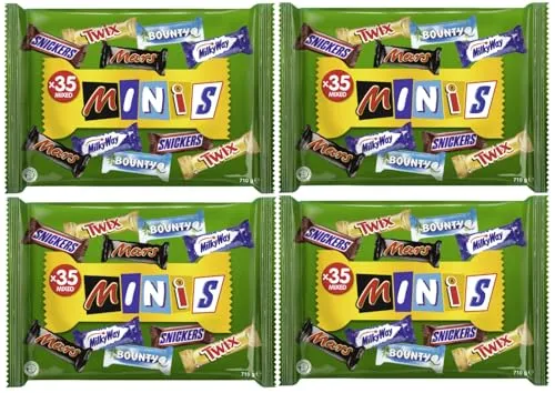 Mars GmbH Mixed Minis 4x710g - Vielfältige Auswahl an Süßigkeiten in praktischen Portionen, ideal für jeden Anlass und zum Teilen. Genießen Sie die kleinen Leckereien überall und jederzeit! Perfekt für Partys oder einfach zum Naschen zwischendurch.