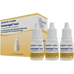 CORNEREGEL Fluid Augentropfen 30 ml - Arzneimittel zur unterstützenden Behandlung von trockenen Augen. Mit Dexpanthenol für schnelle Linderung & intensive Feuchtigkeit, ideal für empfindliche Augen.