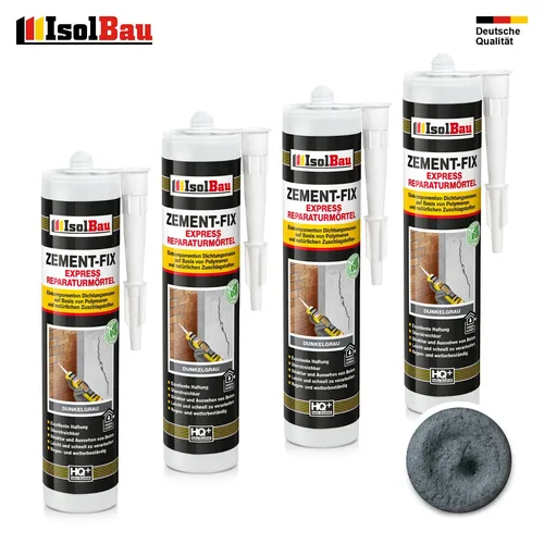 300ml Express Reparaturmörtel Zement-Fix Dunkelgrau Fugenmörtel Mörtel 4 x