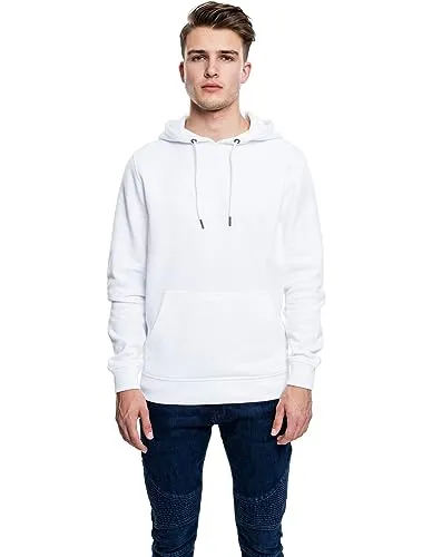 Urban Classics Herren Basic Sweat Hoody - Weiß, Medium - Kapuzenpullover für Herren mit Kängurutasche und verstellbarer Kapuze, ideal für lässige Outfits und gemütliche Tage.