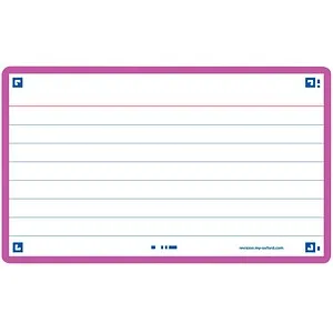OXFORD Karteikarten FLASH 2.0 DIN A7 weiß, lila liniert, 80 St.