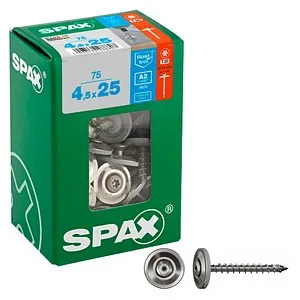 SPAX Spenglerschrauben T20 Linsensenkkopf A2 4587000450257 4,5 mm x 25 mm, 75 St.