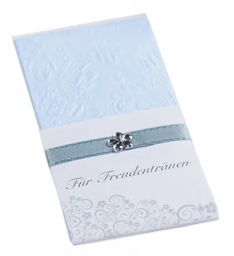 Taschentücher Freudentränen Hochzeit TT0030 hellblau 10 von Unser schönster Tag