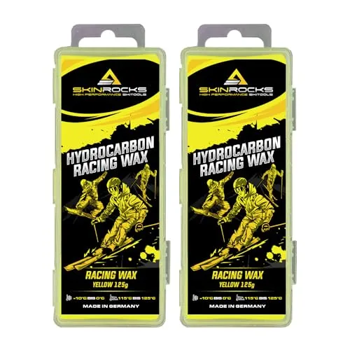 SkinRocks Hydrocarbon Racing Wachs Ski Langlauf Snowboard Profi Wax Gelb (250)