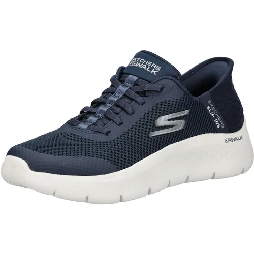 Skechers Damen Sneakers, Navy Textile/White Trim, 37.5 EU - Damen-Sneaker mit Hands Free Slip-Ins für müheloses An- und Ausziehen. Genießen Sie die leichte ULTRA GO-Dämpfung und den Komfort der Skechers Air-Cooled Memory Foam Einlegesohle.