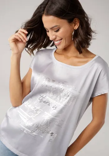 Laura Scott Shirtbluse aus Satin mit dezentem Aufdruck von Laura Scott