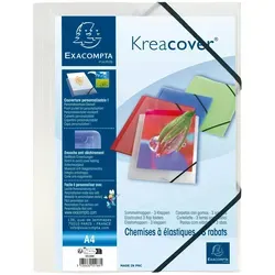 Exacompta 55188E Sammelmappe A4 PP 3 Klappen - 25x Sammelmappe in violett, transparent mit Gummizug, perfekt für die sichere Aufbewahrung von Dokumenten und Unterlagen.